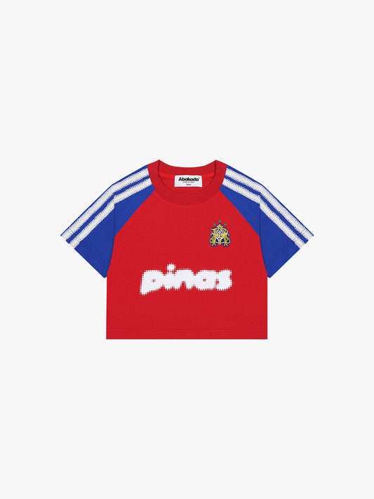 RAGLAN LACED CROP TOP (BLUE/RED)