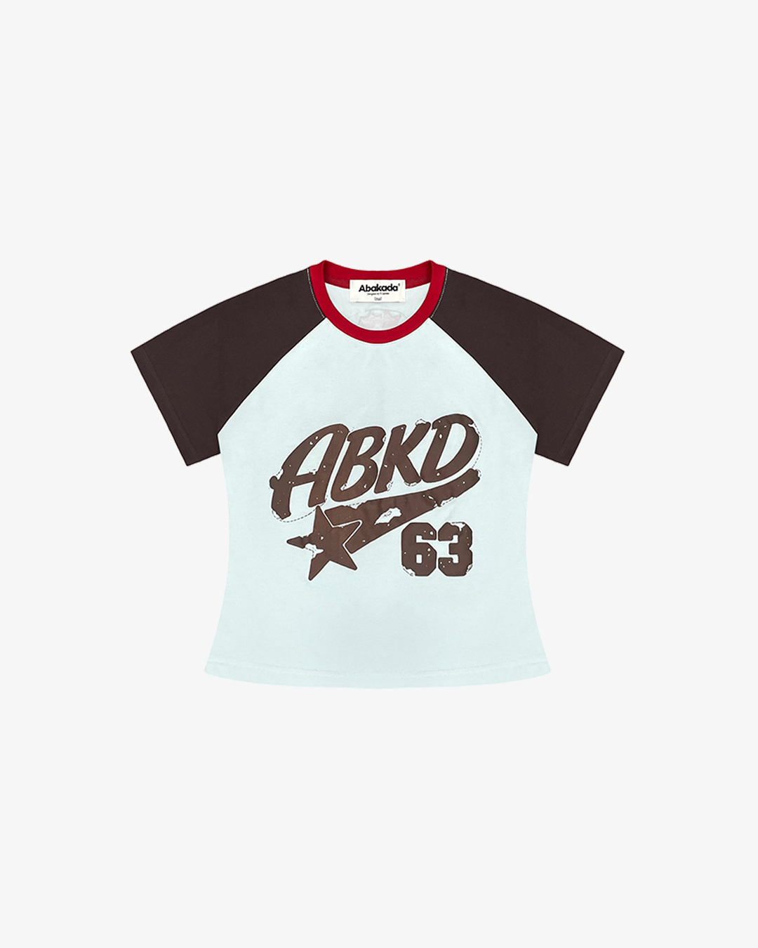 RETRO RAGLAN BABY TEES (LIGHT BLUE/BROWN)