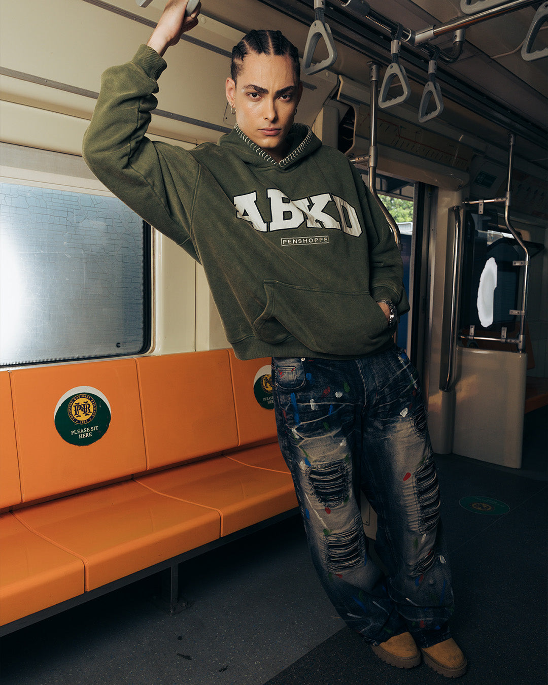 WEAVE STITCH HOODIE (MOSS)