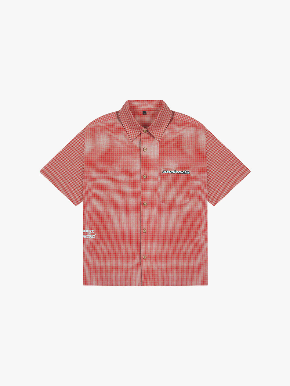 GINGHAM BUTTON-UP (ROSAS)