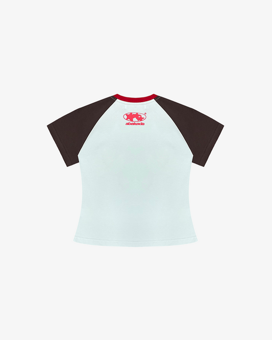 RETRO RAGLAN BABY TEES (LIGHT BLUE/BROWN)