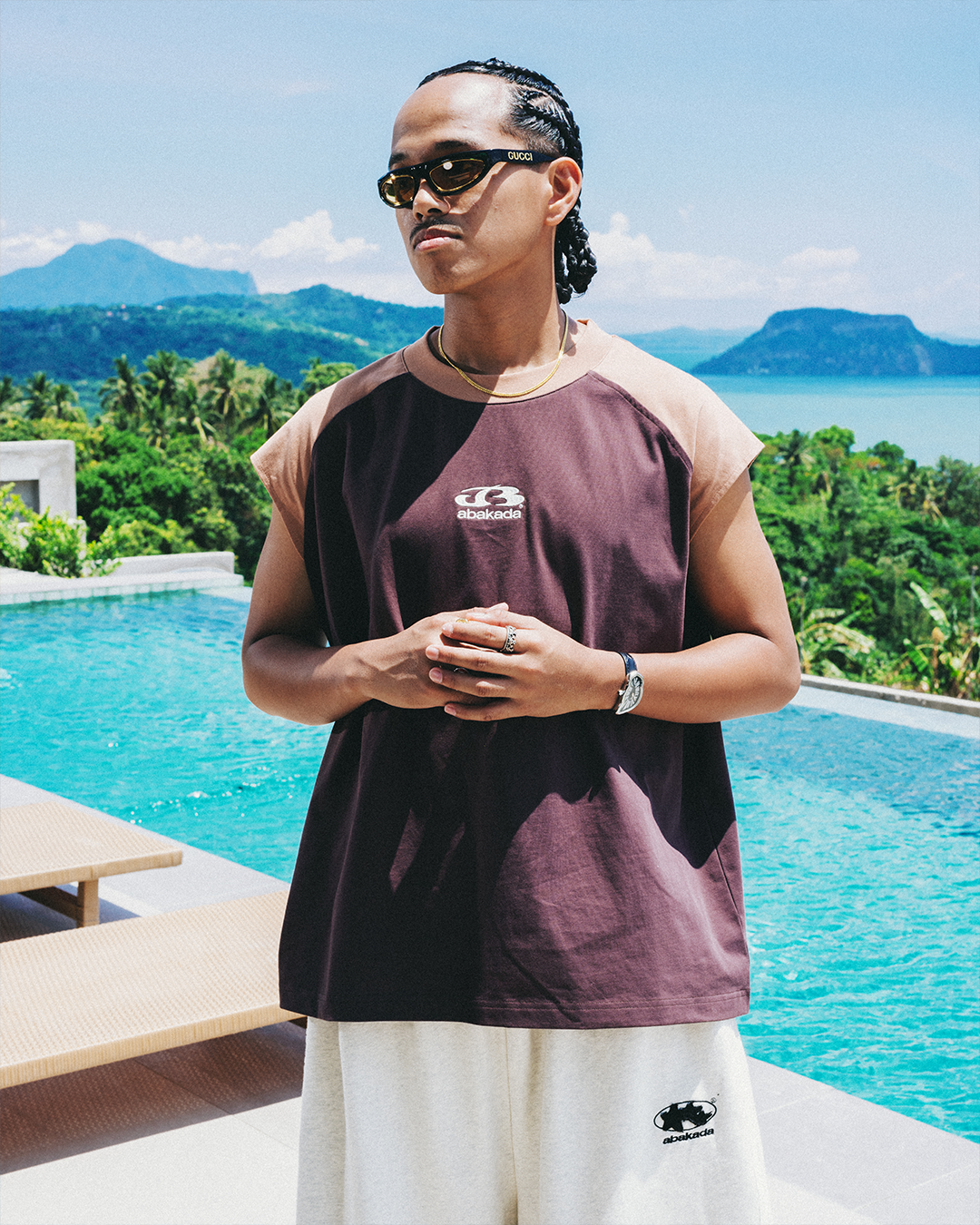 SLEEVELESS RAGLAN TANK (BROWN)