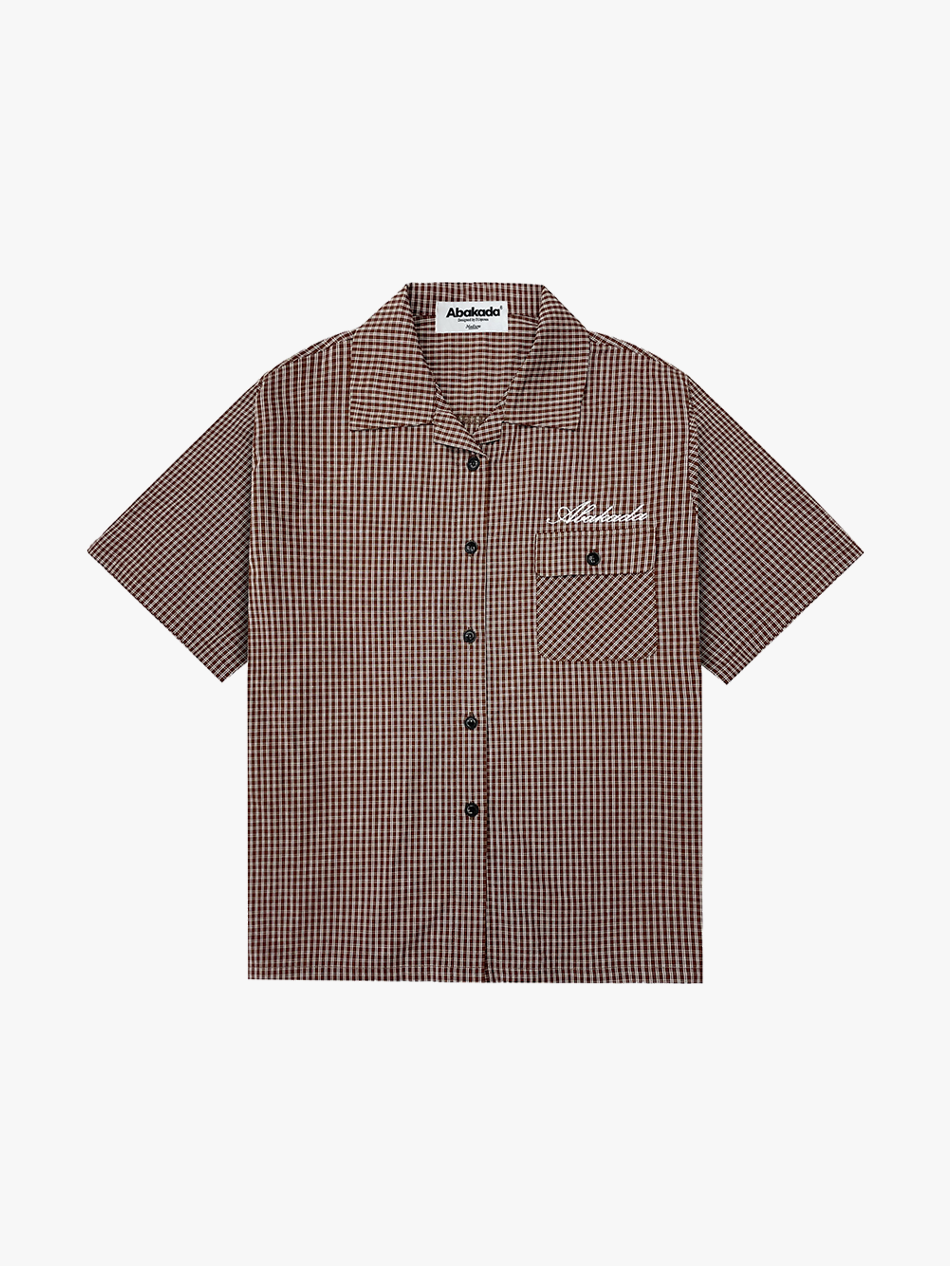 CHECKERED POLO SHIRT (BROWN)