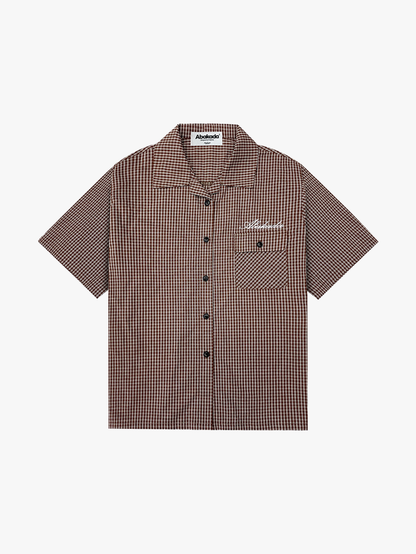 CHECKERED POLO SHIRT (BROWN)