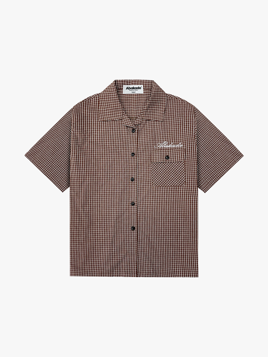 CHECKERED POLO SHIRT (BROWN)