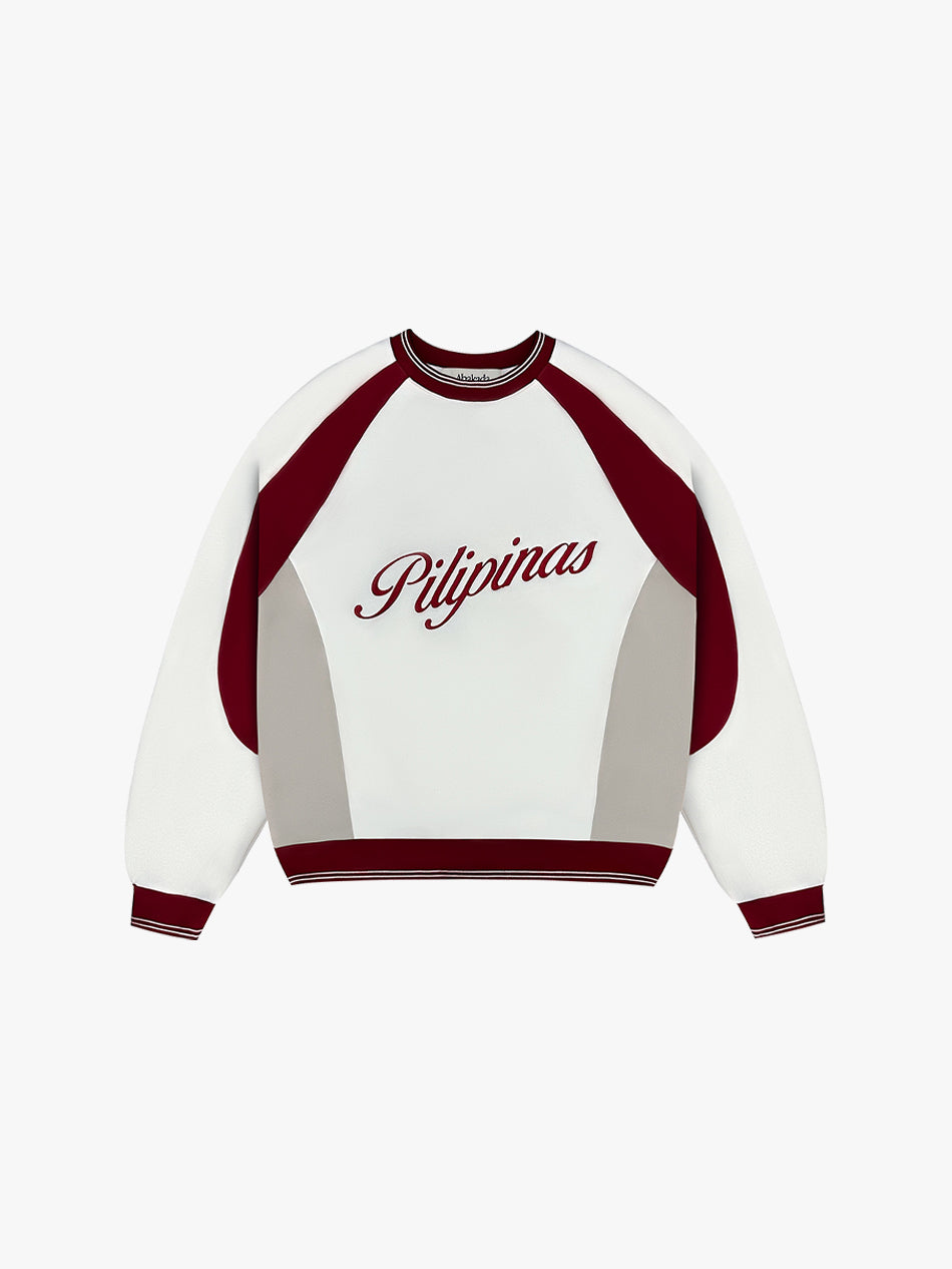 COLORBLOCK PILIPINAS CREWNECK (WHITE/MAROON)