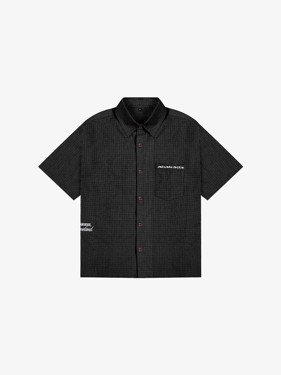 GINGHAM BUTTON-UP (BLACK)