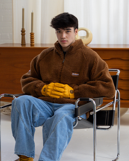 SHERPA FLEECE JACKET (BROWN)