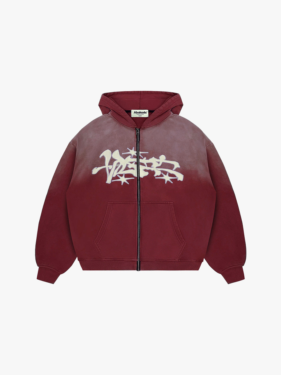 GRAFITTI BAYBAYIN ZIP-UP (WASHED RED)