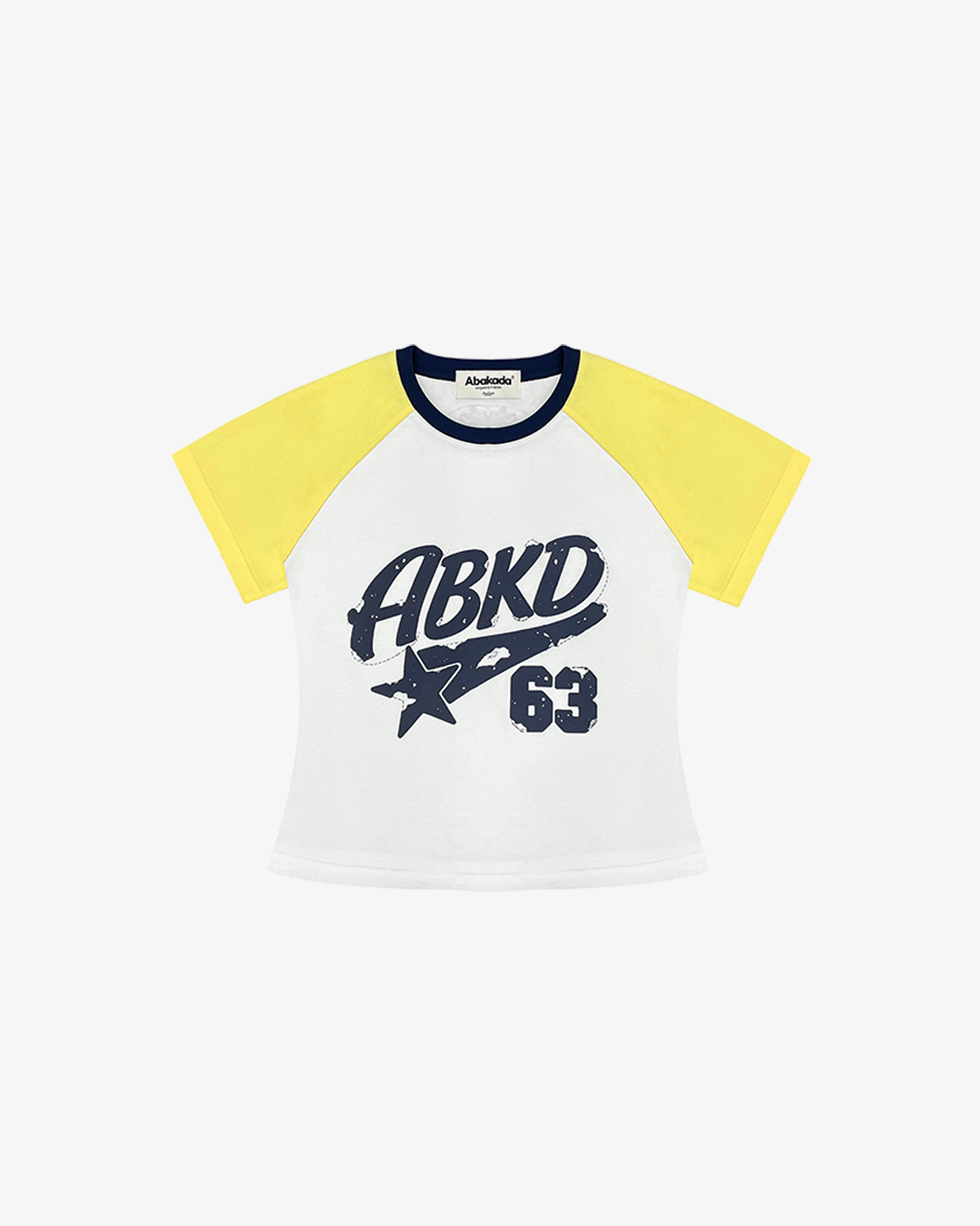 RETRO RAGLAN BABY TEES (WHITE/YELLOW)