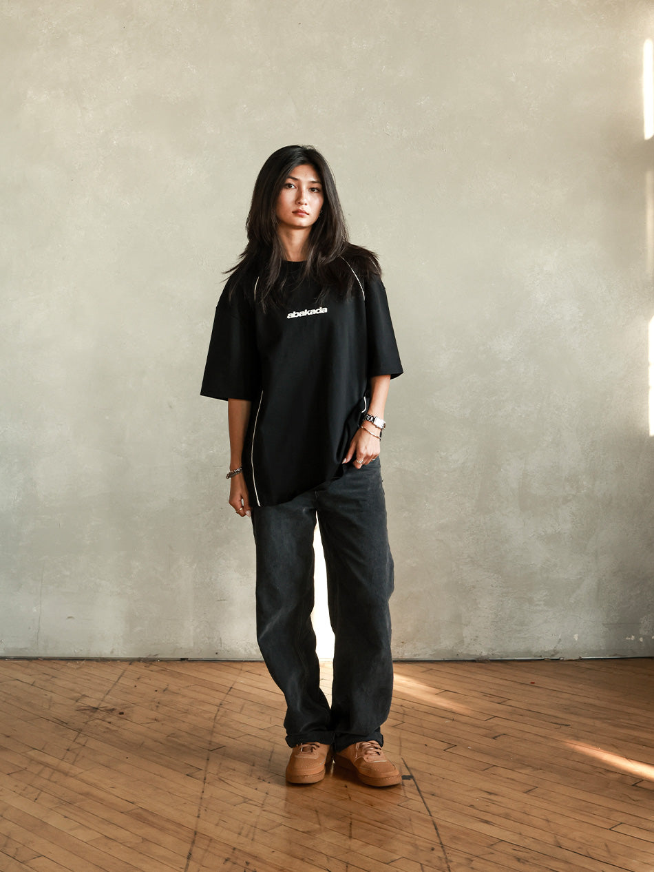 CONTRAST HEAVY TEE (BLACK)