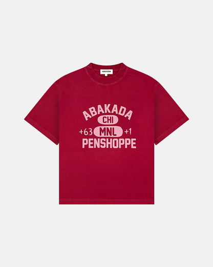 AREA CODE WASHED TEES (RED)