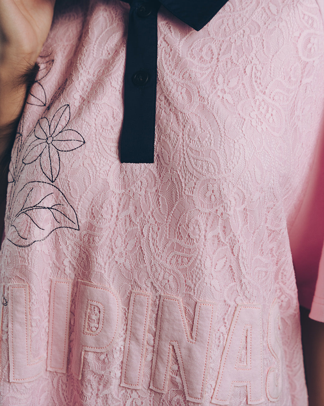 SAMPAGUITA LACED POLO (PINK)