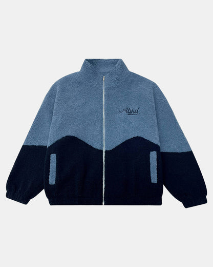 Sherpa Fleece Jacket (Light Blue/Navy)