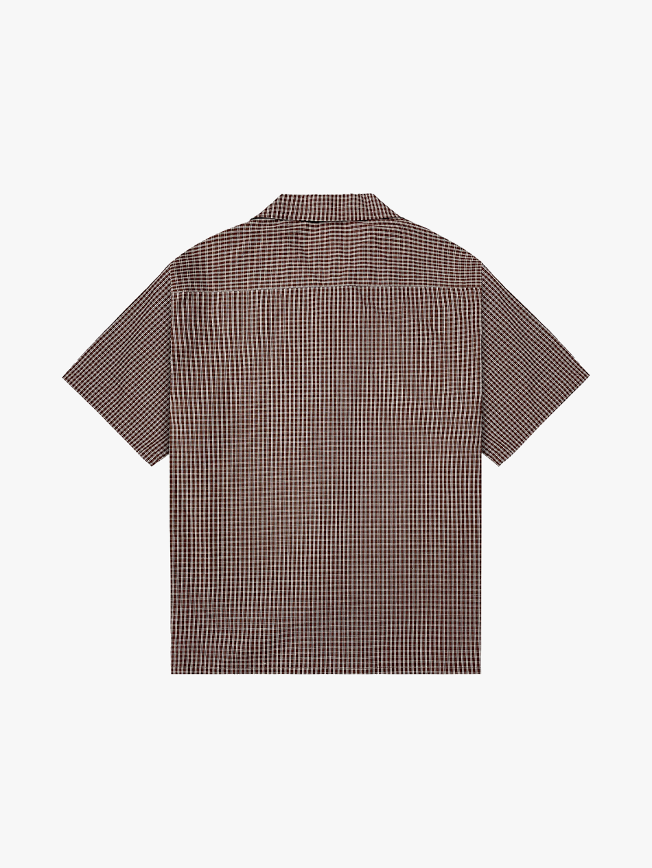 CHECKERED POLO SHIRT (BROWN)