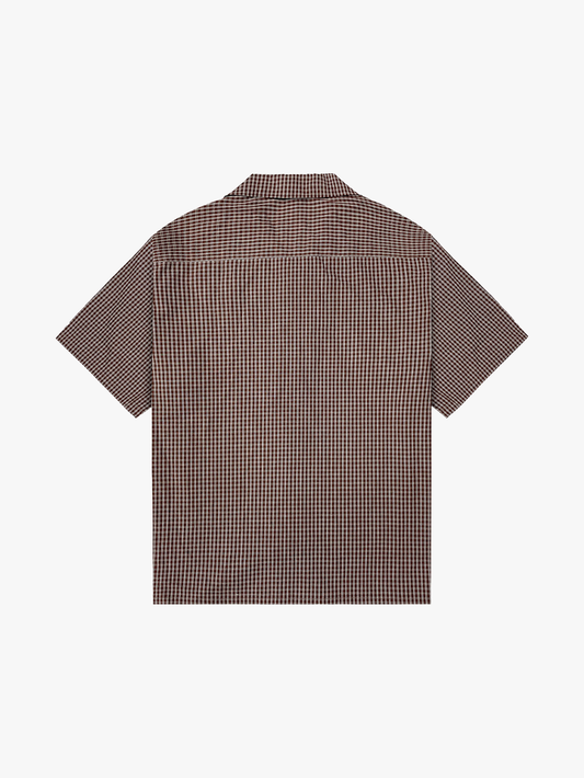 CHECKERED POLO SHIRT (BROWN)