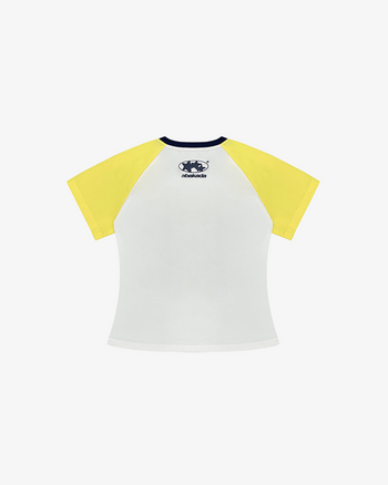 RETRO RAGLAN BABY TEES (WHITE/YELLOW)