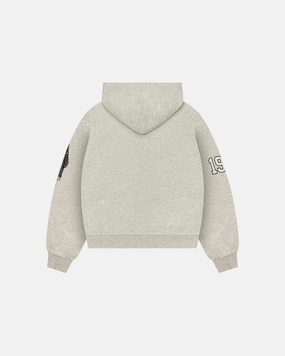 PLAID PATCH ZIP-UP (GREY)
