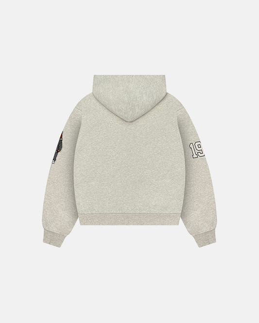PLAID PATCH ZIP-UP (GREY)