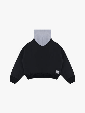 TWO-TONED SNAKESKIN HOODIE (BLACK)