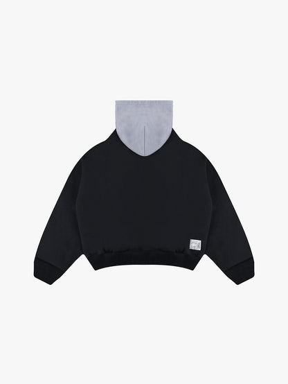 TWO-TONED SNAKESKIN HOODIE (BLACK)