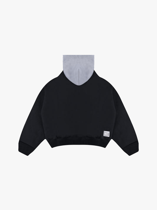 TWO-TONED SNAKESKIN HOODIE (BLACK)