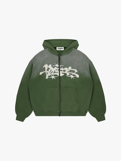 GRAFFITI BAYBAYIN ZIP-UP (WASHED PANDAN)