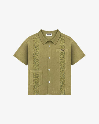 WOVEN BUTTON UP (ARMY GREEN)