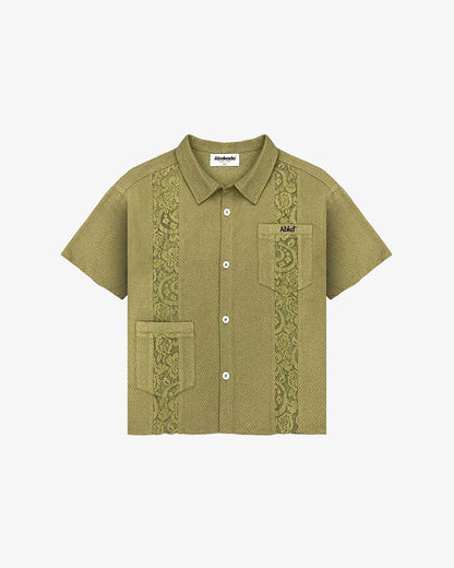 WOVEN BUTTON UP (ARMY GREEN)