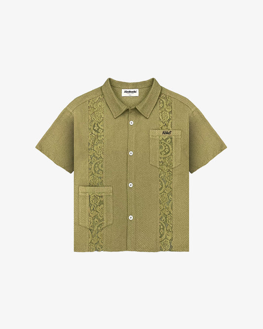 WOVEN BUTTON UP (ARMY GREEN)