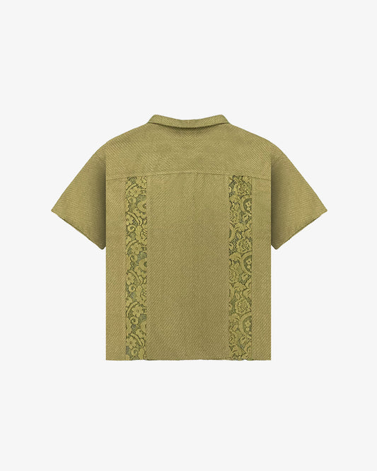 WOVEN BUTTON UP (ARMY GREEN)