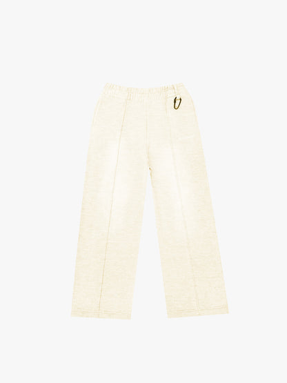 UNIFORM SEAMED WIDE LEG PANTS (CREAM)
