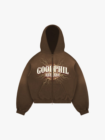ASPIN WASHED ZIP-UP (BROWN)