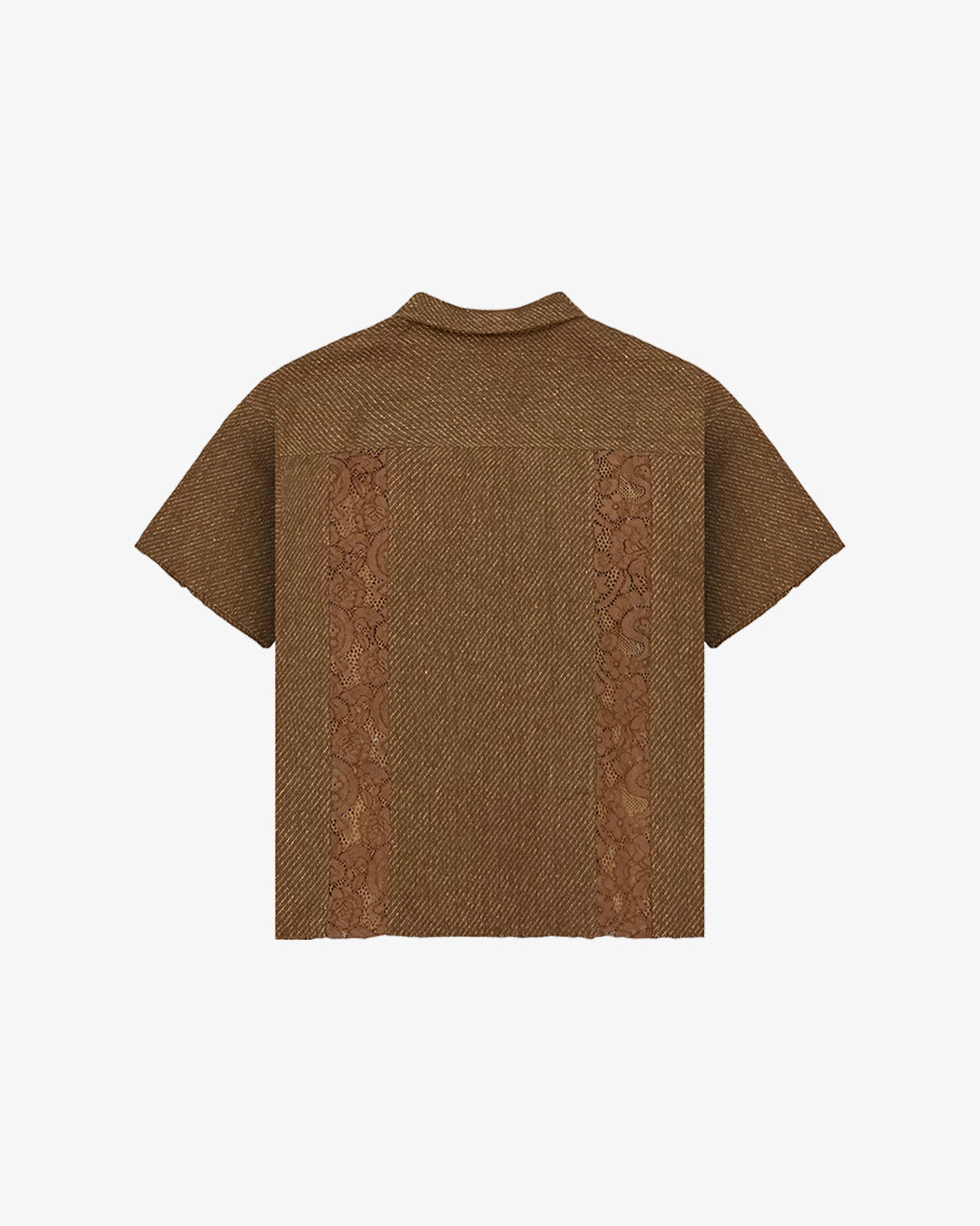 WOVEN BUTTON UP (BROWN)
