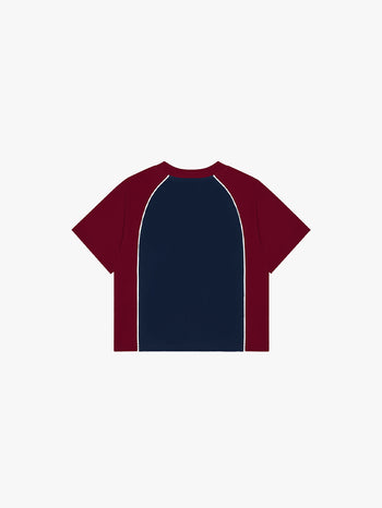 RAGLAN BOXY CROP TOP (RED/BLUE)