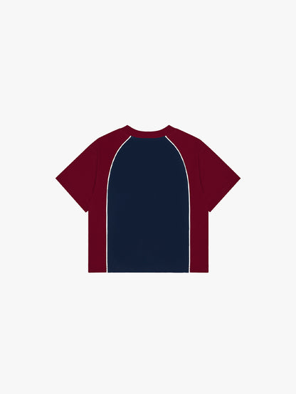 RAGLAN BOXY CROP TOP (RED/BLUE)