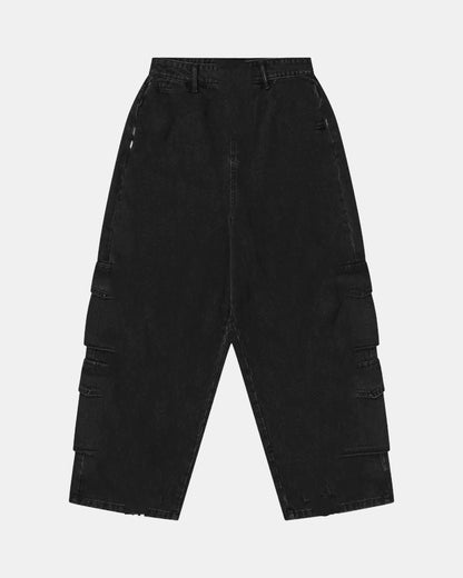 CARGO PANELLED PANTS (BLACK)