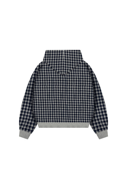 PATTERN WASHED REVERSIBLE HOODIE (GREY)