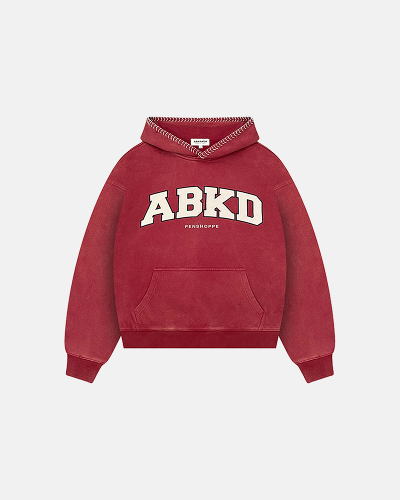 WEAVE STITCH HOODIE (CRIMSON)