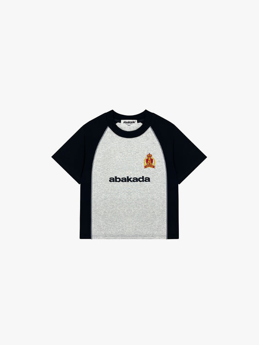 RAGLAN BOXY CROP TOP (BLACK/GREY)