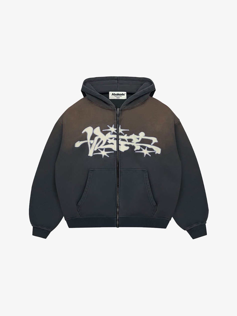 GRAFITTI BAYBAYIN ZIP-UP (WASHED BLACK)