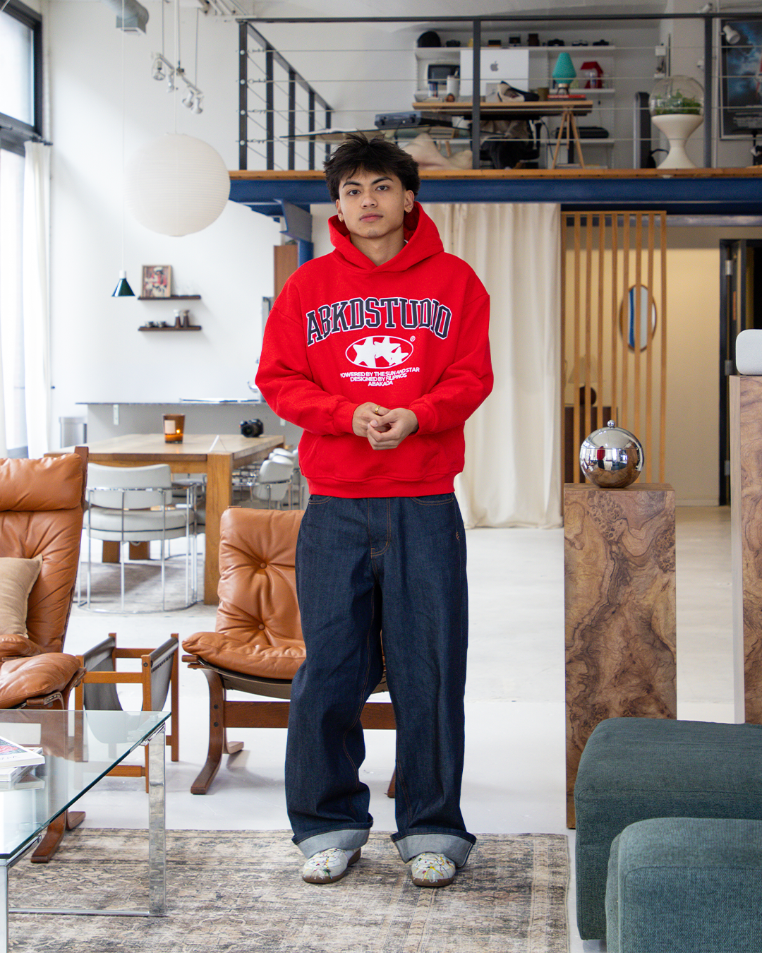 STUDIO PULLOVER HOODIE (RED)