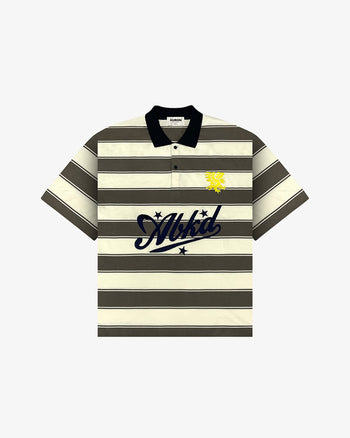 AGILA STRIPED RUGBY POLO (GREY/WHITE)