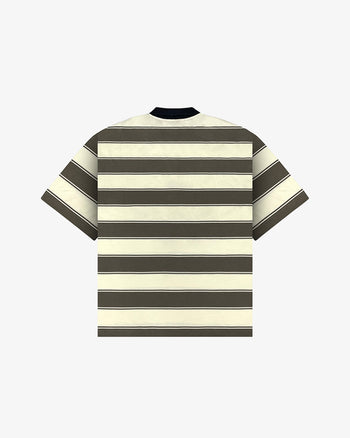 AGILA STRIPED RUGBY POLO (GREY/WHITE)