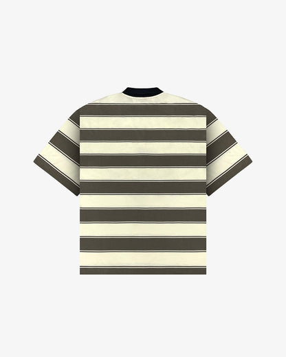 AGILA STRIPED RUGBY POLO (GREY/WHITE)