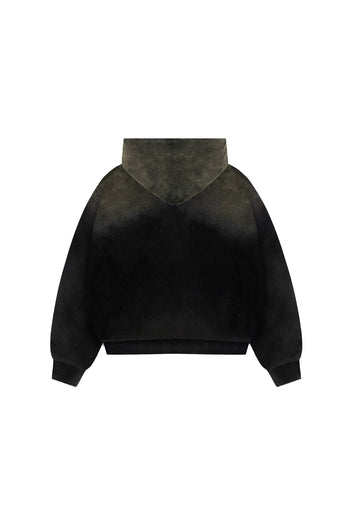 PATTERN WASHED REVERSIBLE HOODIE (BLACK)