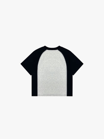 RAGLAN BOXY CROP TOP (BLACK/GREY)