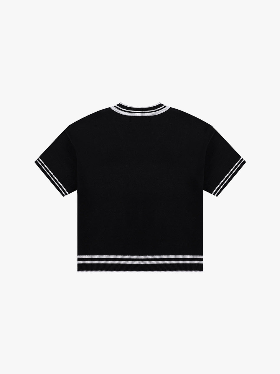 +63 KNITTED FOOTBALL JERSEY V2 (BLACK)