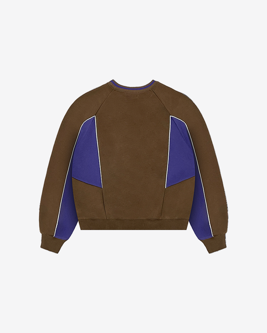 VINTAGE COLORBLOCK SWEATER (BROWN/PURPLE)