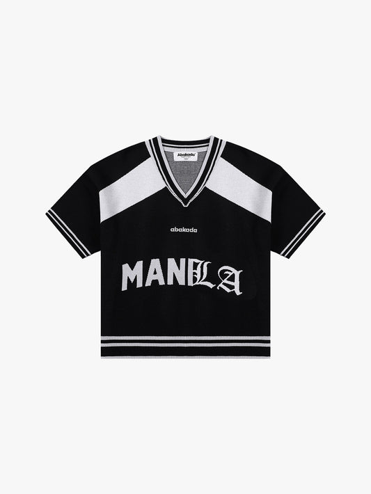 +63 KNITTED FOOTBALL JERSEY V2 (BLACK)